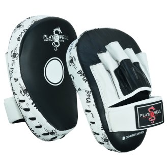 Playwell Elite Light Curved Leather "Logos" Boxing Focus Pads