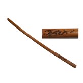 Wooden Bokken With Laser Carved Dragon