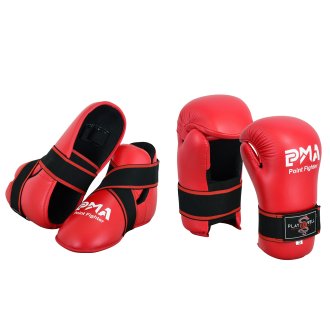 Semi Contact Sparring Gloves & Boots Set - Red