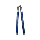 Deluxe Foam Speed Nunchucks With Chain - Blue/Silver - 11"