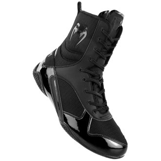 Venum Elite Boxing shoes - Black/Black - £79.99 : Playwell Martial