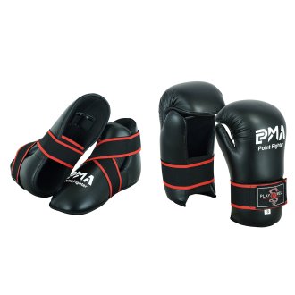 Semi Contact Sparring Gloves & Boots Set -Black