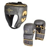 Vintage Series MMA Headguard & 7oz Sparring Gloves Set