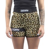 Tatatmi Ladies Recharge Fight Shorts - Yellow Leopard