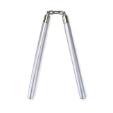 Competition Wooden Speed Nunchucks Chain 11"- Silver