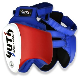 Yuth Deluxe Coaching Thigh Pads - Blue/Red