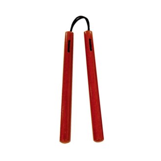 Nunchaku Round Red Oak With Cord - C109