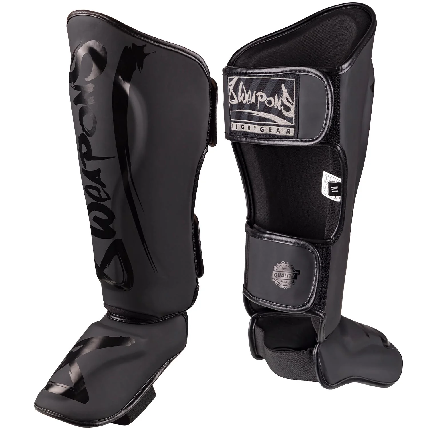 8 Weapons Unlimited 2.0 Muay Thai Shin Guards - Black/Black