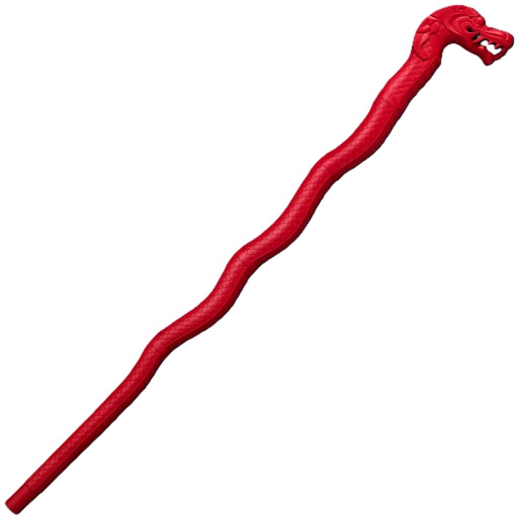 Cold Steel Dragon Walking Cane Stick - Red