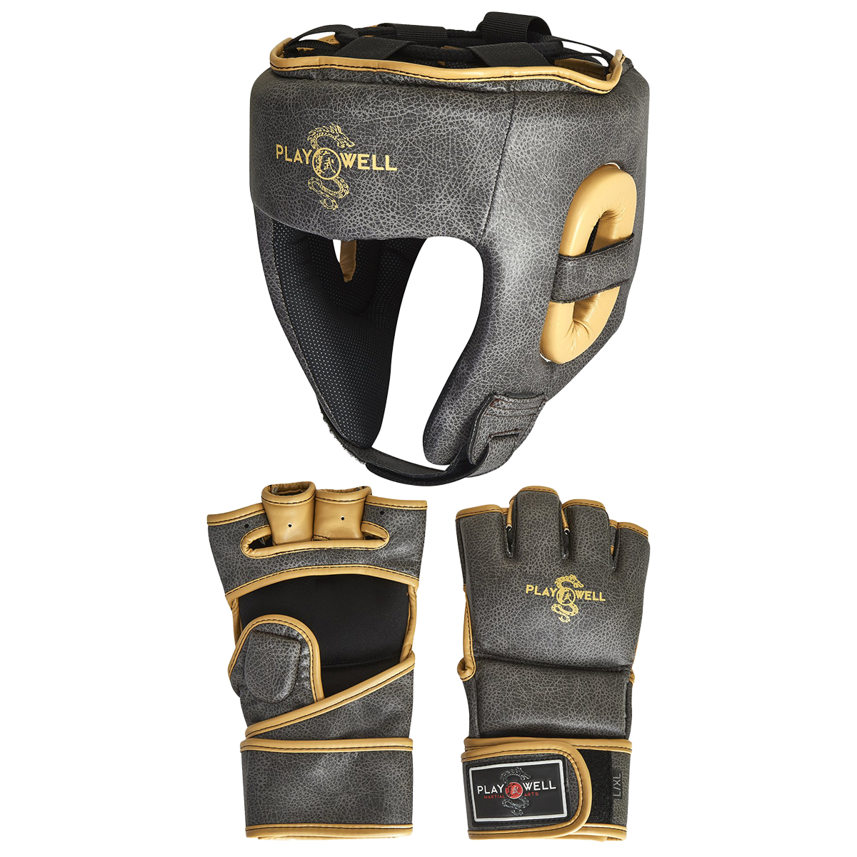 Vintage Series MMA Headguard & 4oz Fight Gloves Set