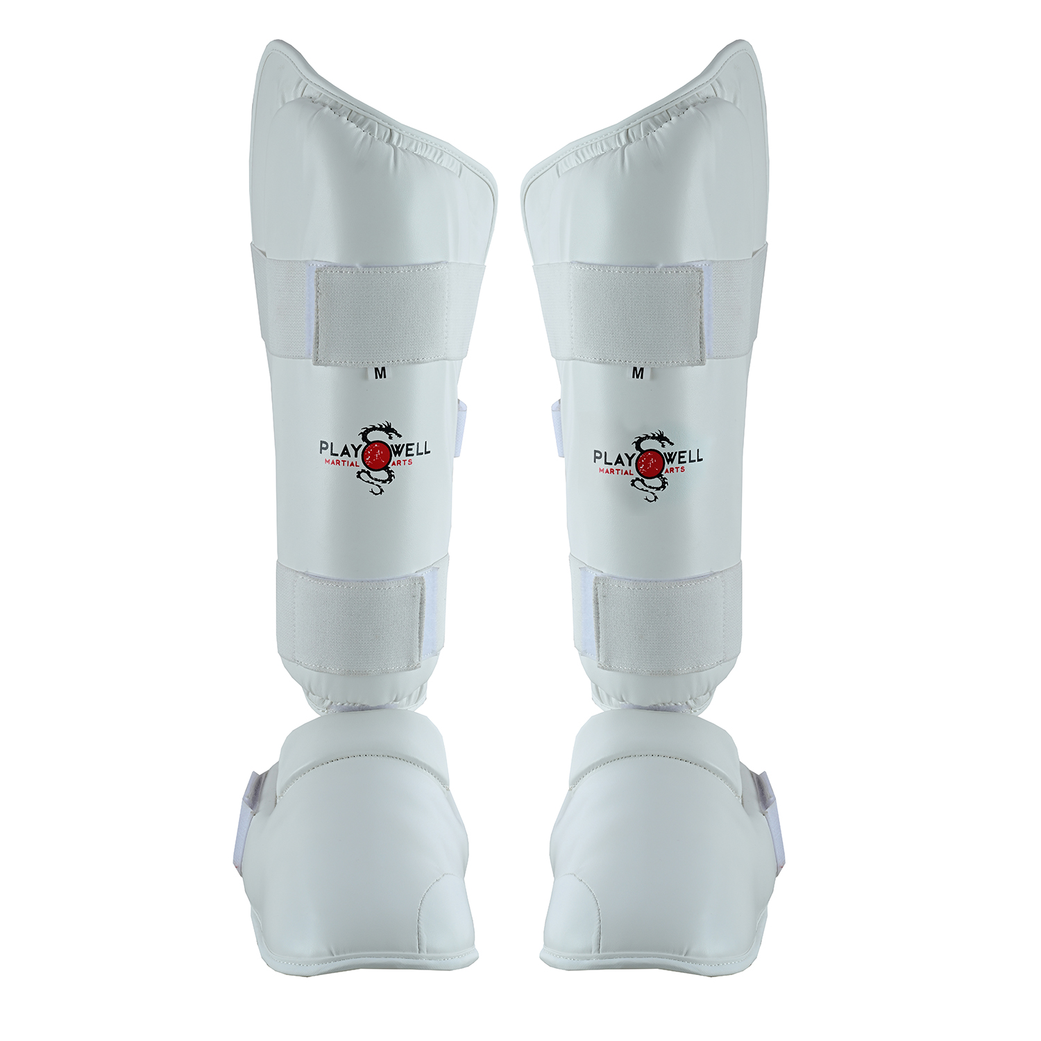 WUKF Style Karate Competion White Shin Guards - Pair