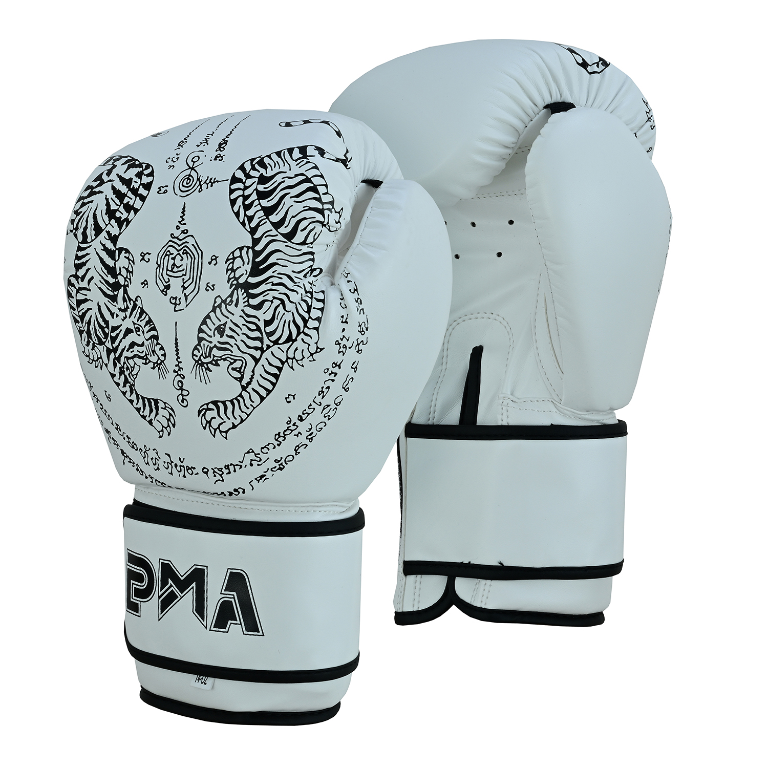 Playwell Matte White \"Twin Tiger\" Boxing Gloves
