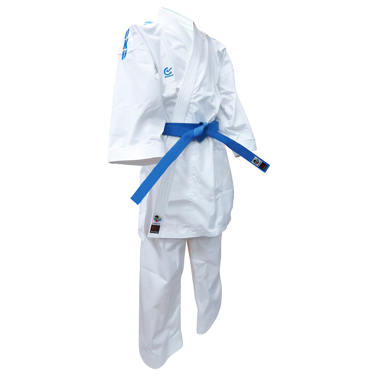 WKF Karate Kids Premier League Elite Kata Uniform Blue - 12oz